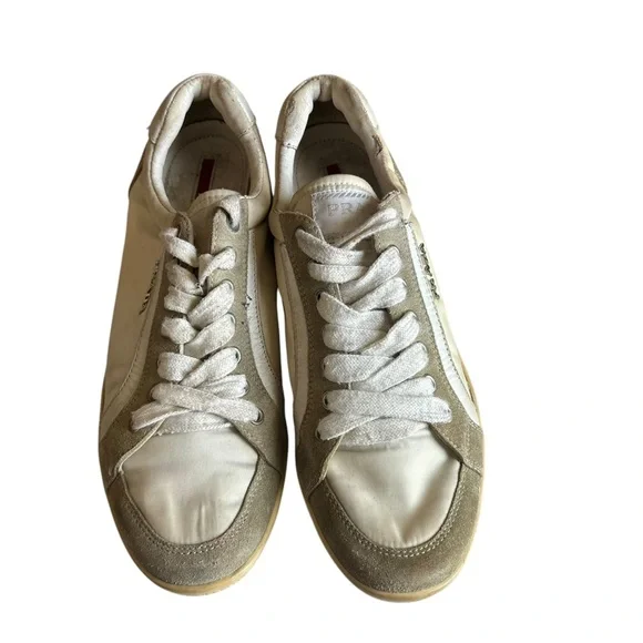 Prada Shoes Women’s Leather nylon Comfort Lace Up Low Sneakers Prada - Picture 9 of 13